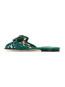 Dolce & Gabbana Slippers in lace with crystals - Img 3