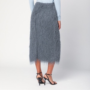 Dries Van Noten Dark grey midi skirt with fringes - Img 2