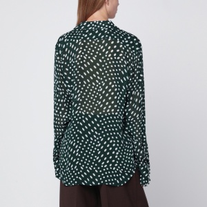 Dries Van Noten Green shirt with Irregular Polka Dot print - Img 2