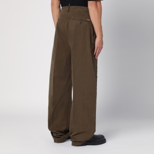 Dsquared2 Military green wide trousers with wear - Img 2
