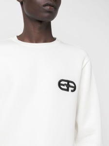 Emporio Armani Double-jersey sweatshirt with embossed embroidered EA logo - Img 4