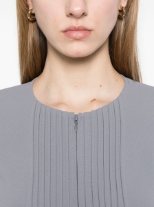 Emporio Armani Jacket in fluid woven fabric with pleats - Img 4