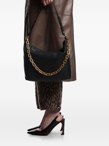 Emporio Armani Medium leather hobo bag with chain - Img 4