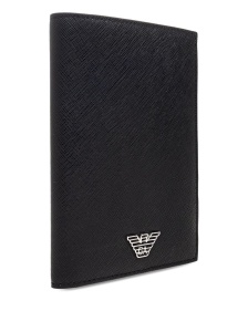 Emporio Armani Passport holder in saffiano leather with ASV eagle plaque - Img 3