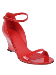 Ferragamo leather wedge sandals with open toe - Img 2