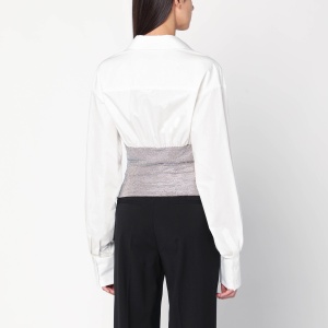 Giuseppe di Morabito White shirt with rhinestone bustier - Img 2