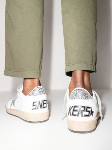 Golden Goose Ball Star Wishes in nappa leather with glitter star and heel tab - Img 4