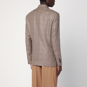 Lardini Brown double-breasted jacket in Prince of Wales pattern - Img 2
