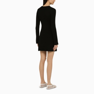 LouLou De Saison Black ribbed silk blend mini dress - Img 2