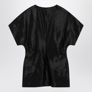 LouLou De Saison Black T-shirt in linen and silk - Img 2