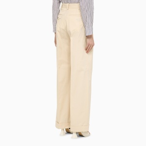 Maison Kitsuné Cream cotton trousers - Img 2