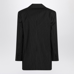 Max Mara Black pinstriped double-breasted wool jacket - Img 2