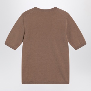 Max Mara Hazelnut-coloured crew neck sweater in wool - Img 2