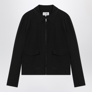 MM6 Maison Margiela Black zip-up silk jacket