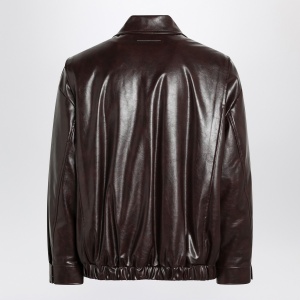 MM6 Maison Margiela Burgundy faux leather zip bomber - Img 2