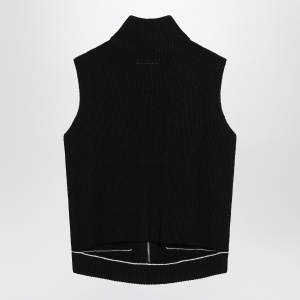 MM6 Maison Margiela Vest with zip black in cotton blend - Img 2
