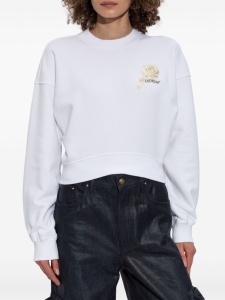 Off White logo-print cropped sweatshirt - Img 2