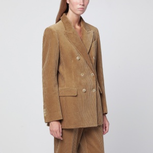 P.A.R.O.S.H. Camel-coloured ribbed velvet jacket