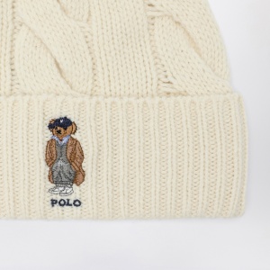 Polo Ralph Lauren Polo Bear hat in cream wool - Img 2