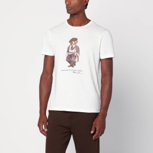Polo Ralph Lauren White Polo Bear T-shirt Custom Slim-Fit