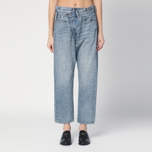 R13 Faded blue crossover jeans