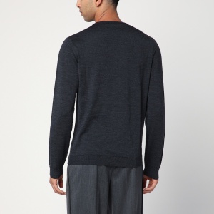 Roberto Collina Anthracite grey crew neck wool sweater - Img 2