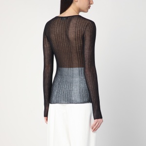 Roberto Collina Semi-transparent black sweater - Img 2