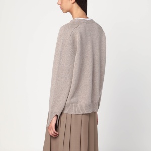 Róhe Taupe mélange sweater in cashmere blend - Img 2
