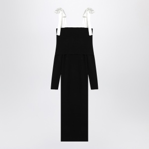 ROTATE Birger Christensen Black midi dress with bows