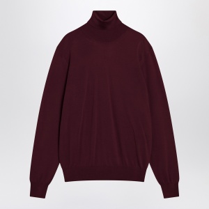 Saint Laurent Burgundy turtleneck sweater in wool