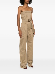 Saint Laurent strapless belted cotton jumpsuit - Img 2