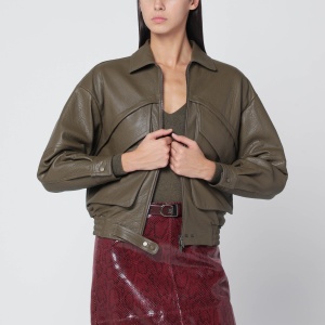 Salvatore Santoro Olive green leather bomber