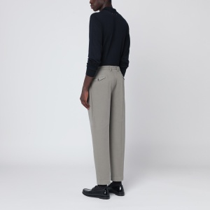 Santaniello Gray cotton and cashmere trousers - Img 2