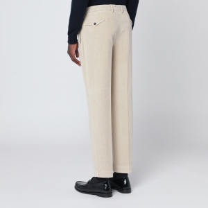 Santaniello Off-white corduroy trousers - Img 2