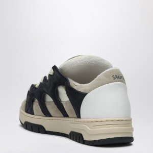 Santha Model 1 cream/navy blue mesh and suede sneaker - Img 2