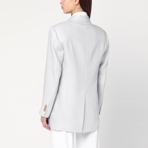Tagliatore Light grey single-breasted linen jacket - Img 2