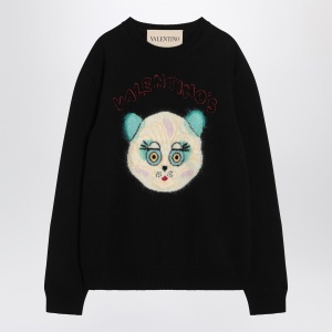 Valentino Black sweater with Le Chat de la Maison patch