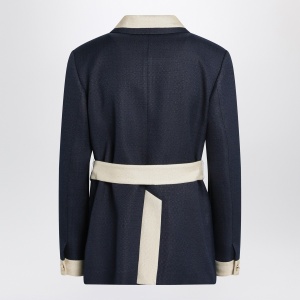 Valentino Blue/ivory jacket with belt - Img 2