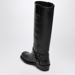 Valentino Garavani Black leather Biker Rockstud high boot - Img 2