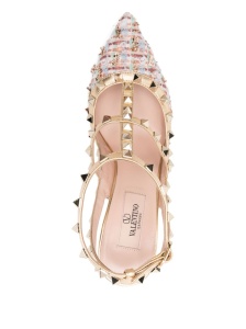 Valentino Garavani Rockstud tweed slingback pumps - Img 4