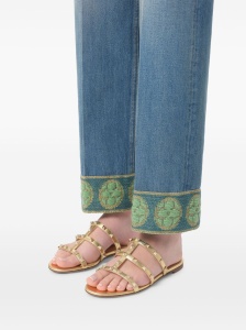 Valentino Garavani Slide Rockstud Sandal In Laminated Nappa - Img 2