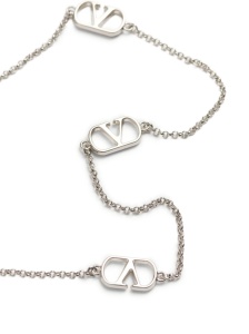 Valentino Garavani Vlogo Signature Metal Necklace With Swarovski Pearls - Img 4