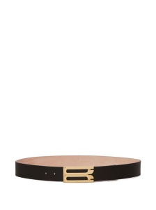 Victoria Beckham Jumbo Frame Belt In Black Grained Leather