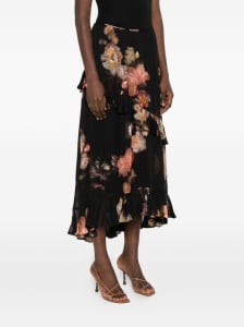 Zimmermann Floral-print ruffled skirt - Img 4
