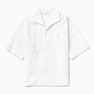 1989 STUDIO Wihite striped Bowling shirt