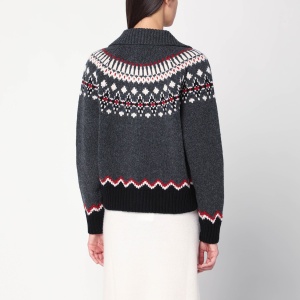 Alanui Grey Fair Isle patterned cardigan - Img 2