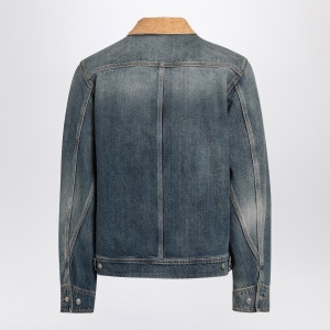 Alexander McQueen Denim jacket with suede collar - Img 2