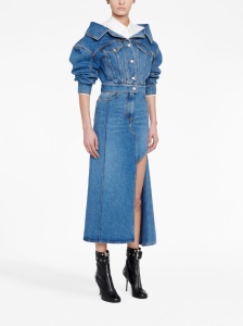 Alexander McQueen denim midi skirt - Img 3