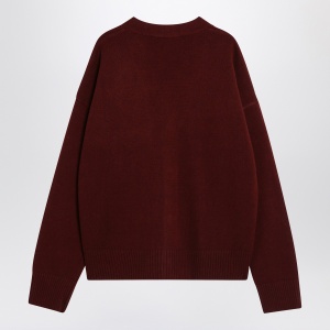 Ami Paris Cardigan Ami de Coeur cherry color in wool and cashmere - Img 2