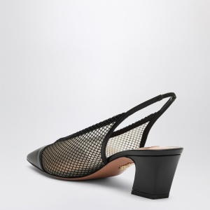 Aquazzura Margot black slingbacks in mesh and leather - Img 2
